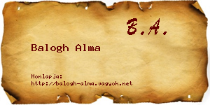 Balogh Alma névjegykártya